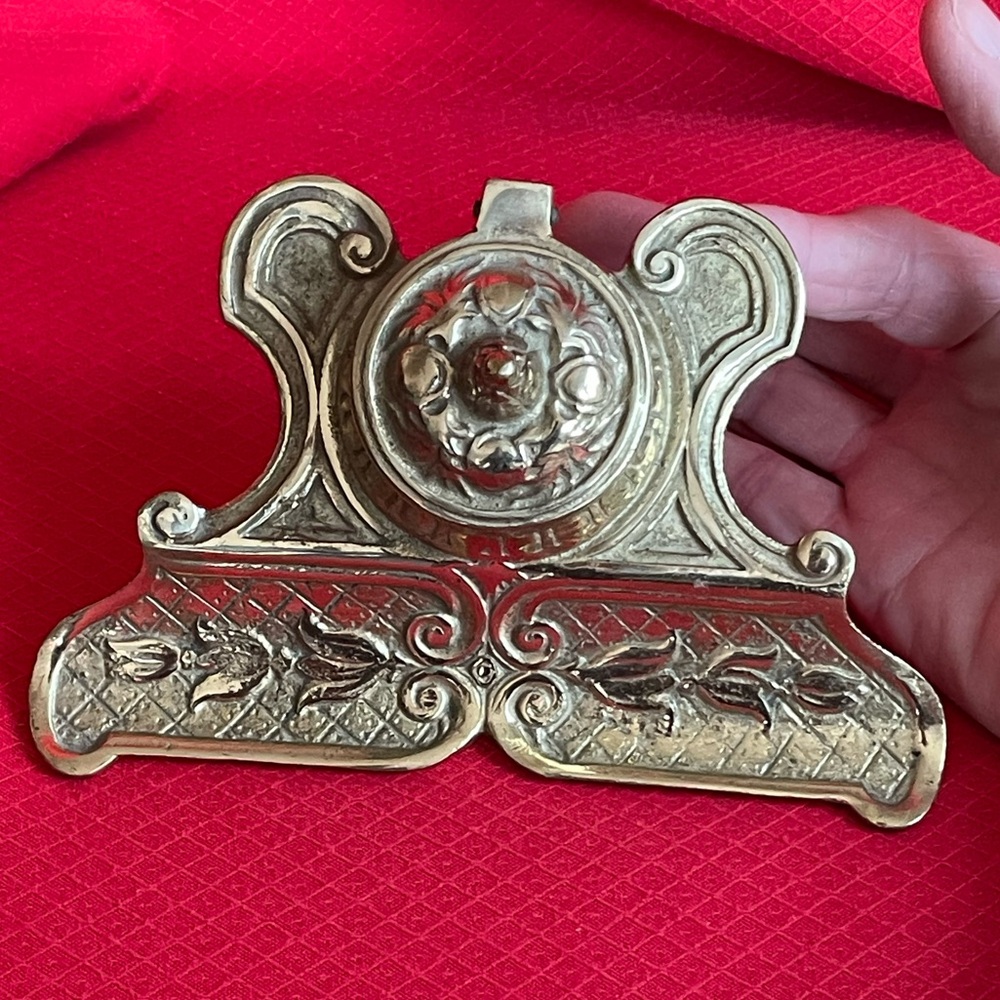 ✍️ Rare Antique Brass Inkwell w/Pen Rest From Early 1900,s. Made in Japan. ✍️ - Picture 12 of 15